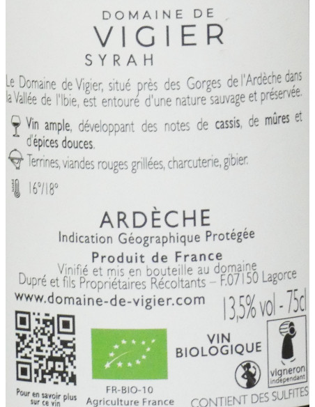 Ma Syrah -  Domaine de Vigier