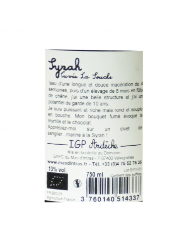 Syrah La Souche - Mas d'Intras